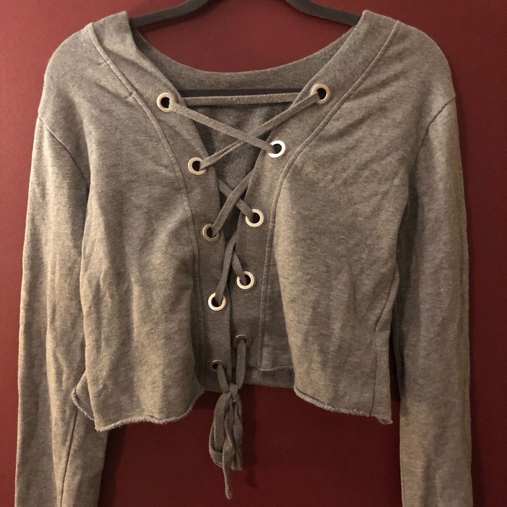 Lace up crop top